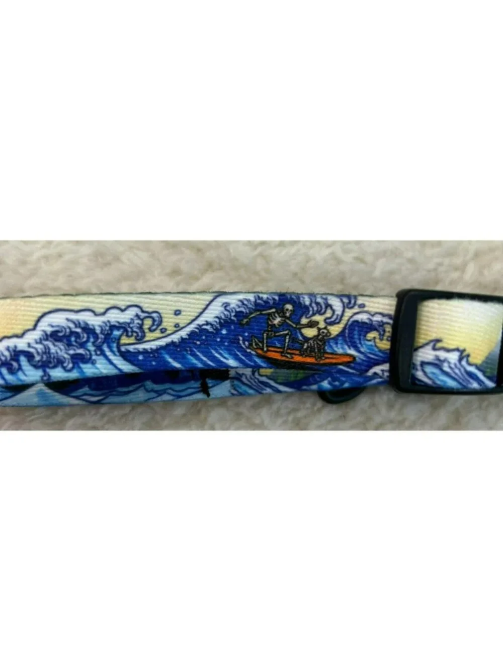 Wolfgang Small Adjustable Dog Collar Multicolor Nylon Surf Wave Pattern New With - Picture 5 of 5
